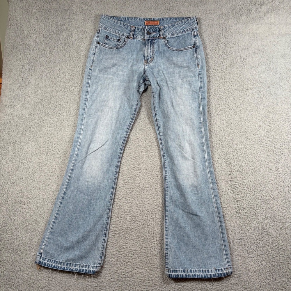 BKE Vintage‎ Y2K Jersey Women Jeans Flare Leg Light Wash Denim Size 28x31